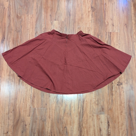 Authentic Ranchwear Skirt Drop Waist Elastic Cotton Red Women's Large Western - Picture 3 of 6